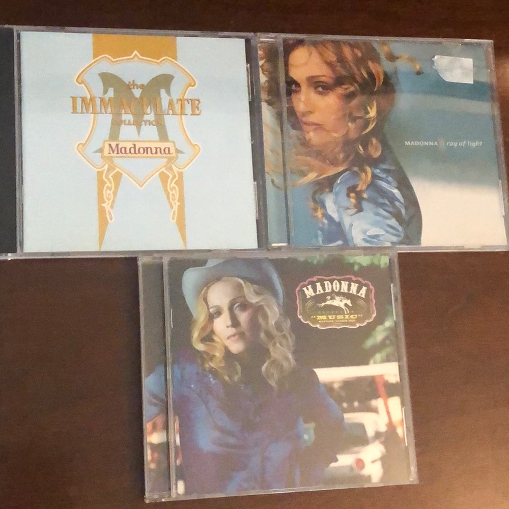Madonna CDs - The Immaculate Collection, Ray of Light, and Music